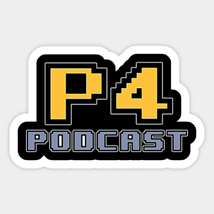 Player 4 Podcast Logo Shirt (Filled-in Letters) Sticker